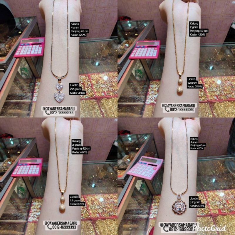 Kalung set liontin emas kadar 375/420%