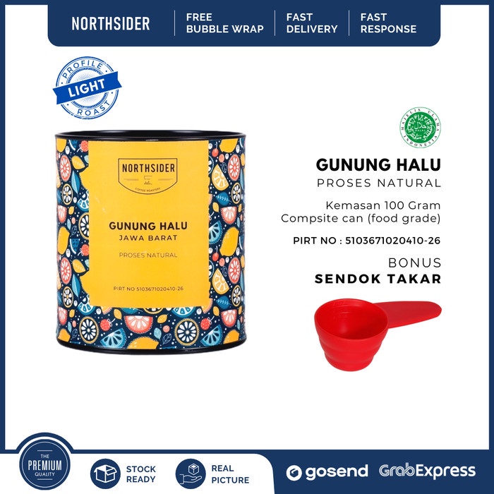 

Ds0Ds1D Biji Kopi Arabika Gunung Halu Natural - 100Gr Northsider Coffee - Light Roast, Biji Kopi