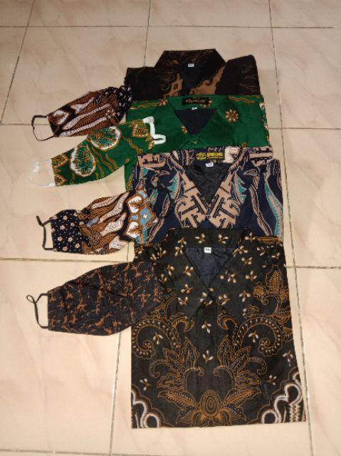 Batik Pria Giyandra Hitam Lapis Furing Katun Halus Sragenan Size M-xxl Asli Solo High Quality