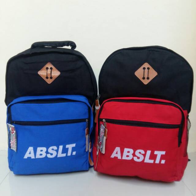 Tas Ransel Cowok ABSLT/Tas Ransel Distro/Tas Kain/Tas Ransel Distro Bahan Kain untuk Cowok