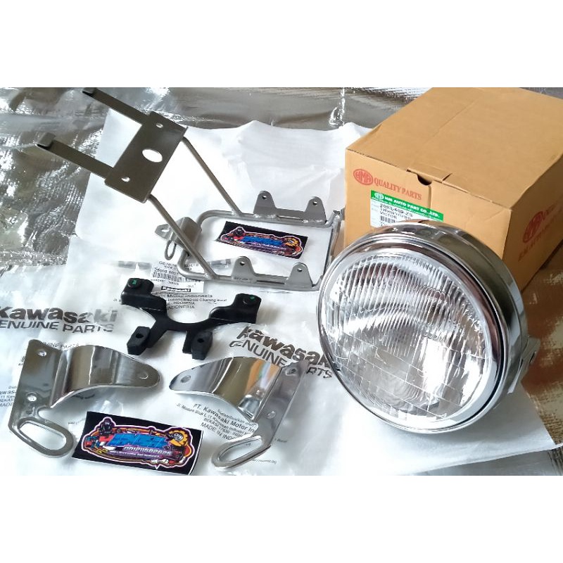 reflektor bulat ninja r ss Victor hma plus breket lampu original Kawasaki