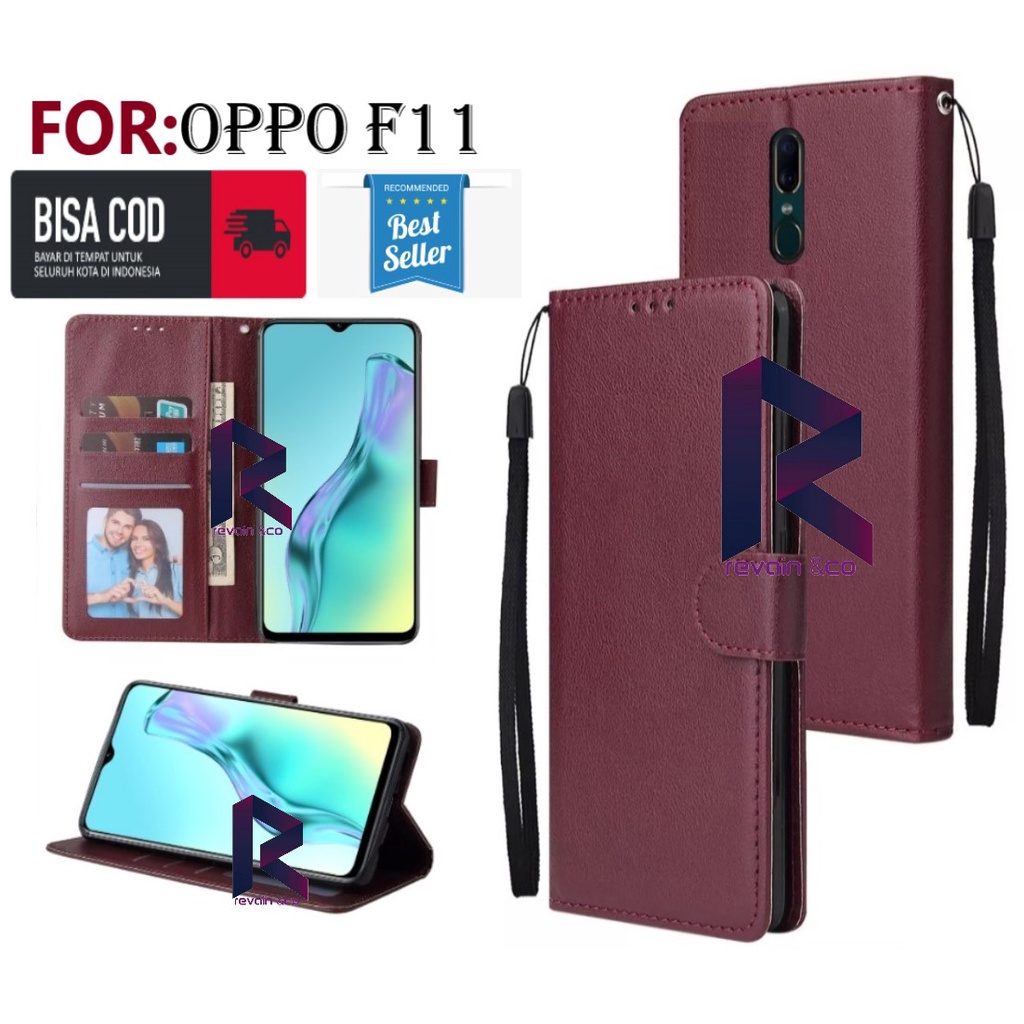 FLIP COVER OPPO F11 CASING FLIP WALLET LEATHER KULIT PREMIUM SARUNG BUKA TUTUP FLIP CASE OPPO F11