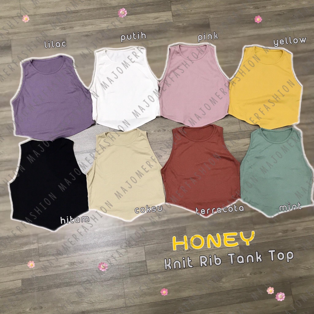 MAJOMER ® | HONEY KNIT RIB TANK TOP - CROP TOP KOREA