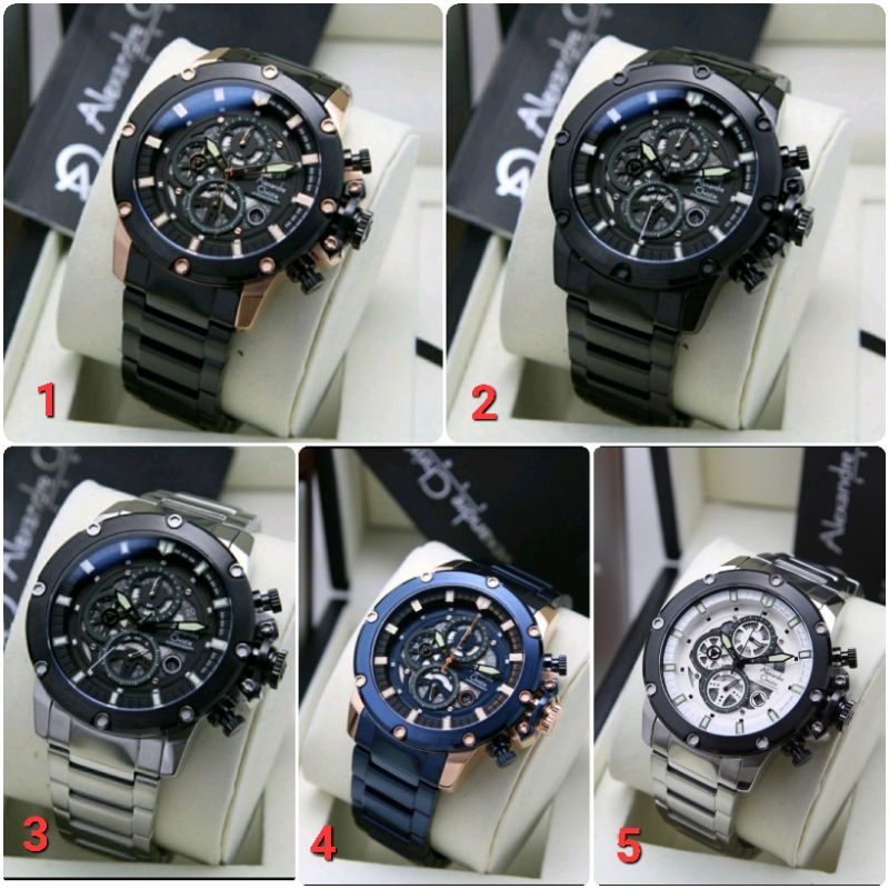 ORIGINAL GARANSI RESMI 1 TAHUN JAM TANGAN PRIA ALEXANDRE CHRISTIE RANTAI STAINLESS STEEL ARLOJI WATC