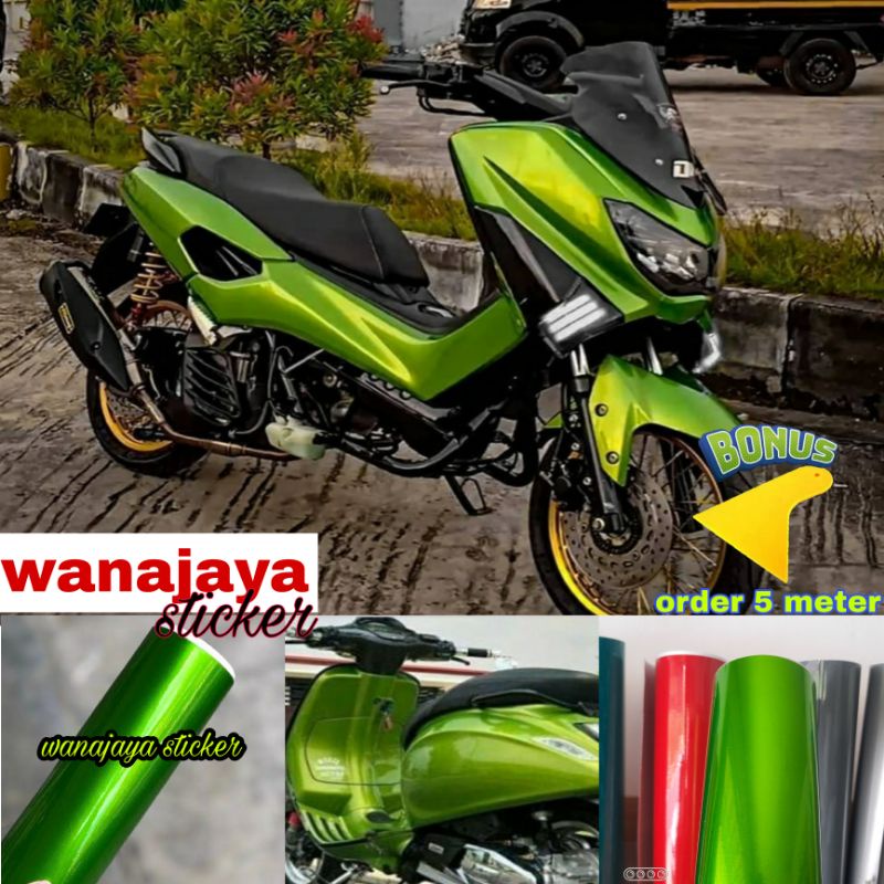 STIKER SKOTLET MOTOR WARNA HIJAU CANDY / SKOTLET MOTOR WARNA HIJAU / STIKER SKOTLET HIJAU METALIK