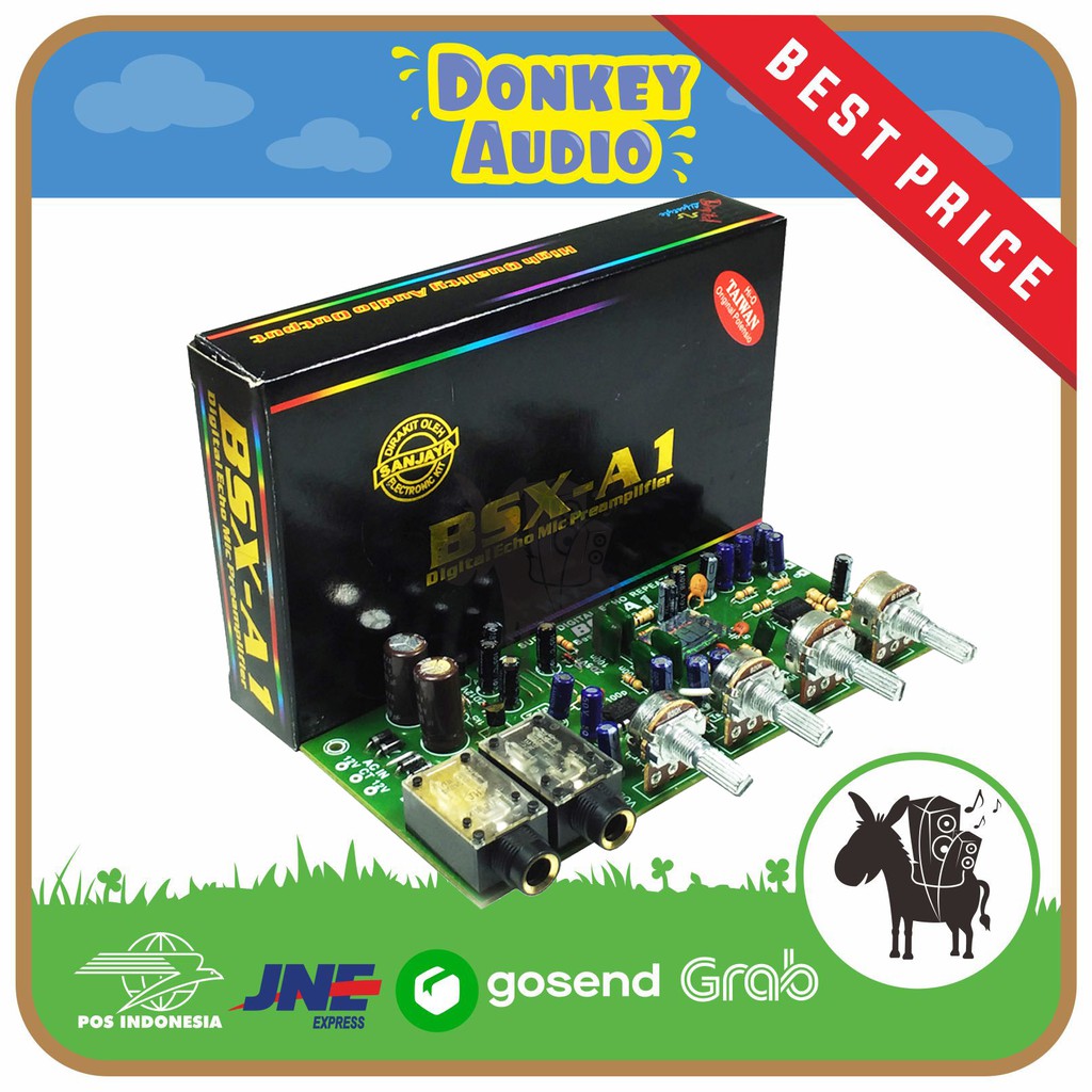 KIT TONE CONTROL ECHO PLUS BSX-A1 BELL BGR dengan 2 Input Mic Pengaturan Volume Mic Bass Treble dan 