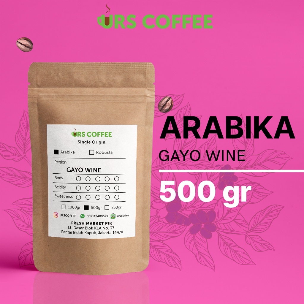 

Kopi Arabika Gayo Wine 500 gr