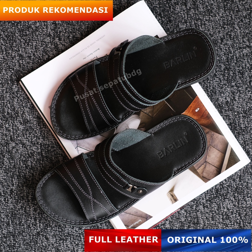 Sandal Pria Kulit Kekinian - Sendal Casual Slide Full Kulit Original