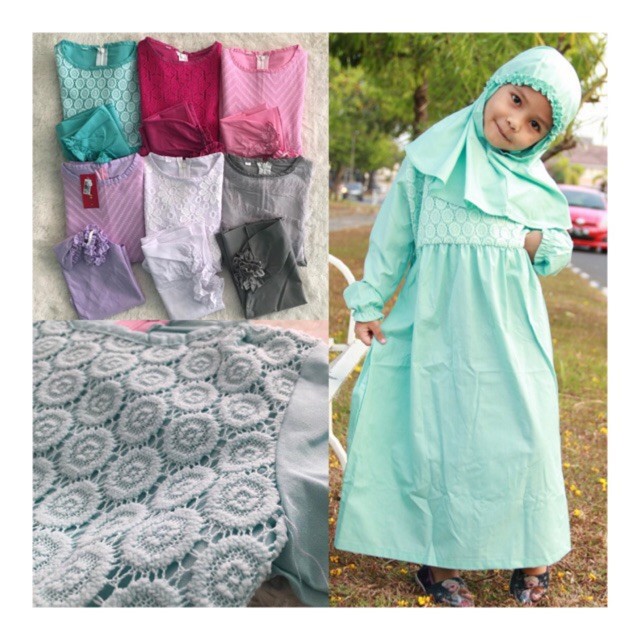 Baju Muslim Anak Perempuan GAMIS ANAK BRUKAT CANTIK SIZE 1-6TAHUN MIXX WARNA Baju Anak Perempuan
