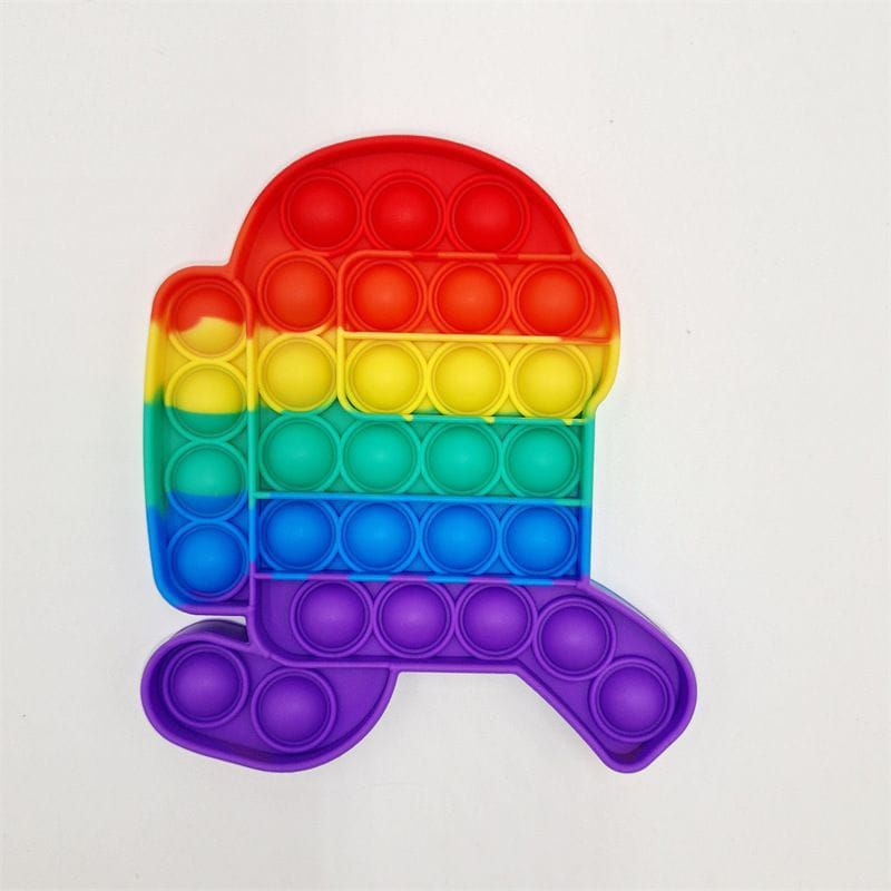 Maninan POP IT Murah Rainbow fidget Push Pop Its Fidget toy Push bubble Kids-Amoung Us