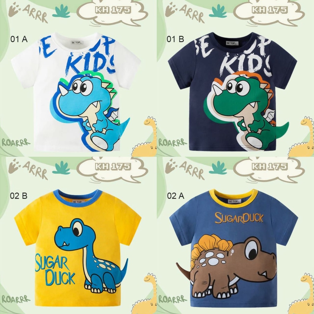 T-SHIRT DINO KIDS HAPPY | ATASAN PENDEK KIDS HAPPY