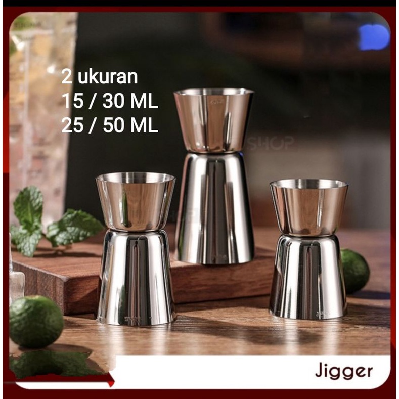 Jual Jigger 15 30 Ml 25 50 Ml Stainless Steel Measuring Cup Sirup Gelas Ukur Takar Gula 3986