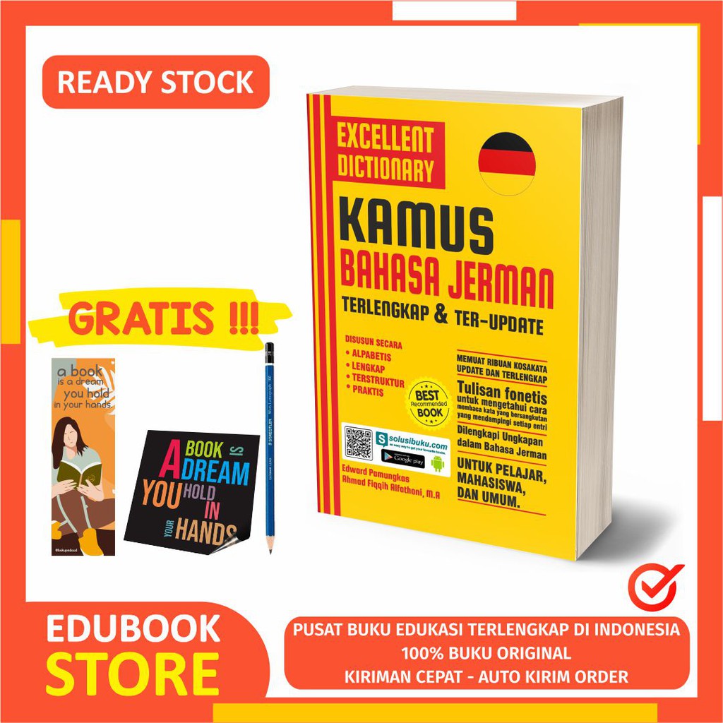 

KAMUS BAHASA JERMAN EXCELLENT DICTIONARY - CEMERLANG PUBLISHING - BONUS PENSIL 2B, BOOKMARK