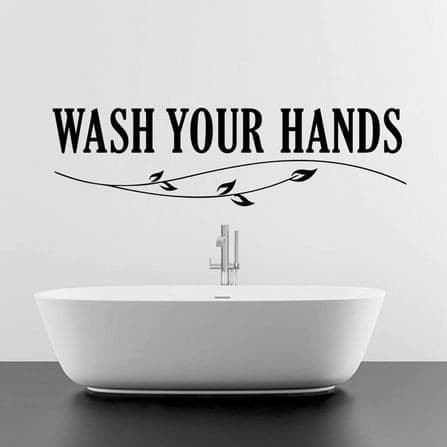 Wall Decal - Stiker Dinding &quot;WASH YOUR HANDS&quot;