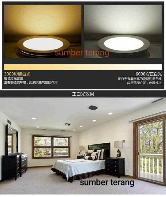 11.11 big sale / Led panel IB lampu down light led 12watt bulat kotak putih kuning