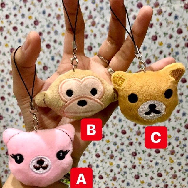 gantungan hp kunci handphone key boneka kucing monyet rillakuma