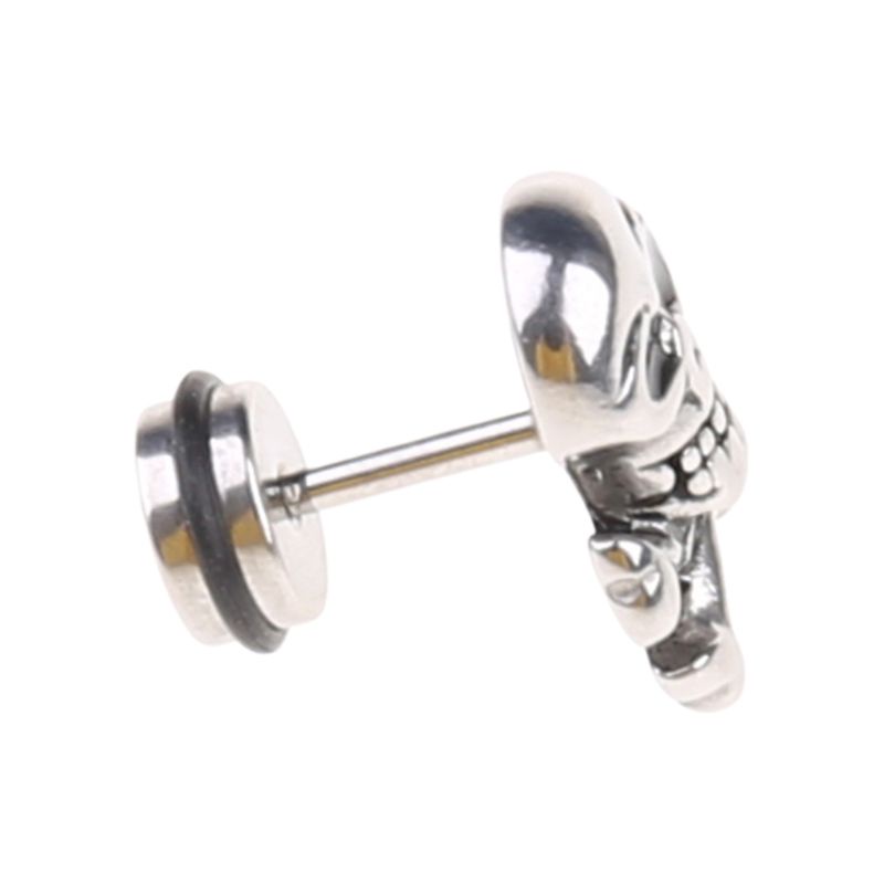 SIY  Retro Skull Head Ear Piercing Studs Earrings Titanium Steel Ear Ring Ghost Studs