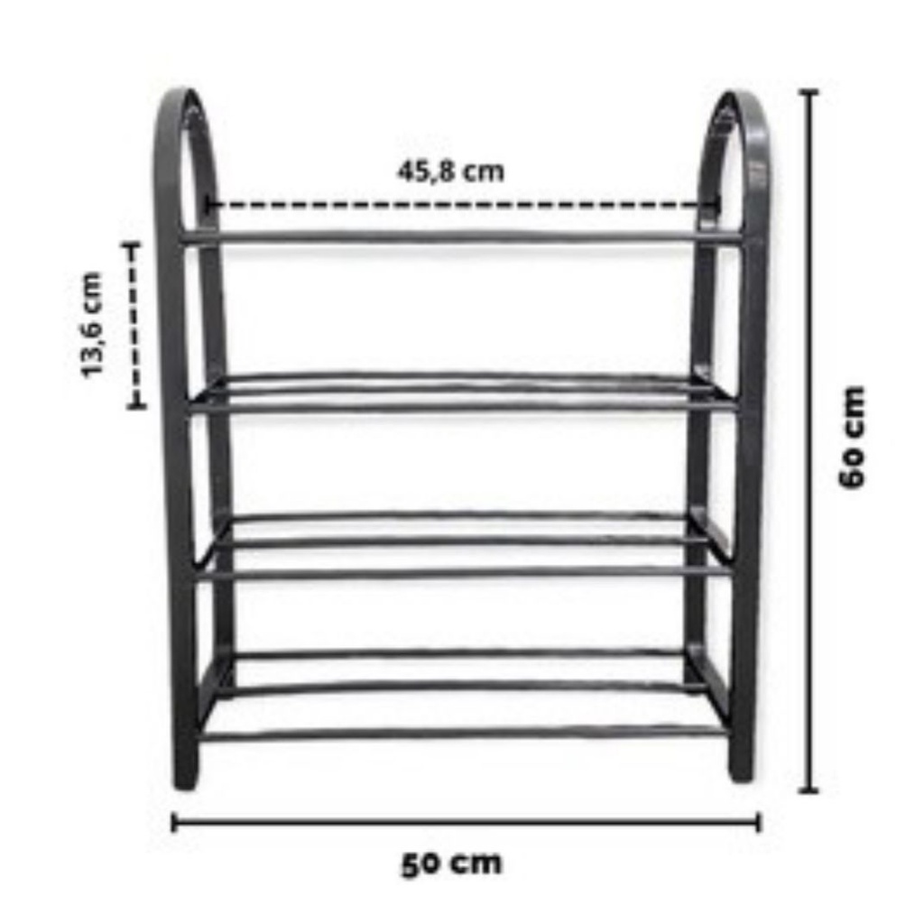 Rak Sepatu 4 Tingkat Portable Rak Sandal 4 Susun Bahan Plastik Multifungsi