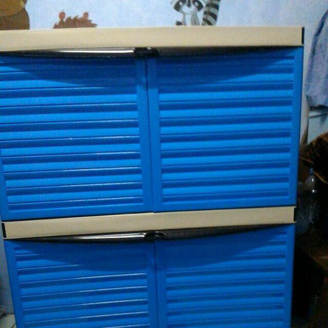 Lemari Pakaian Sunflower  Susun 2 Polos Contener Plastik Mpc 22 Polos Lemari Pakaian Pintu Jumbo S/2