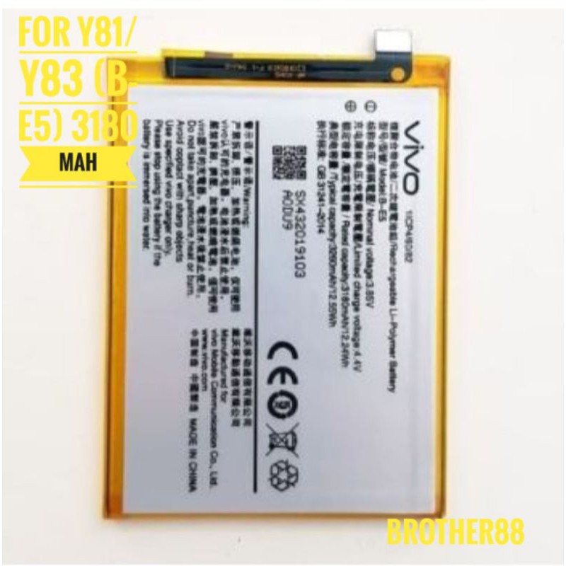 BATTERY BATERAI BATRE VIVO Y81 / Y83 / B-E5 ORIGINAL