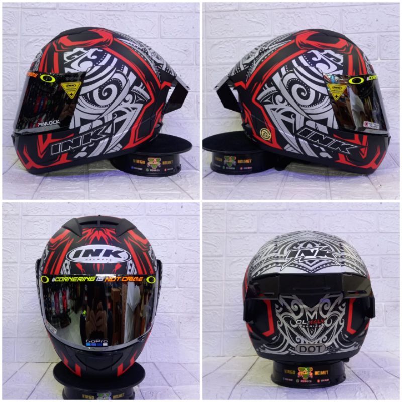 INK CL MAX MOTIF SERI#8 BLACK RED PAKET GANTENG VISOR IRIDIUM + SPOILER