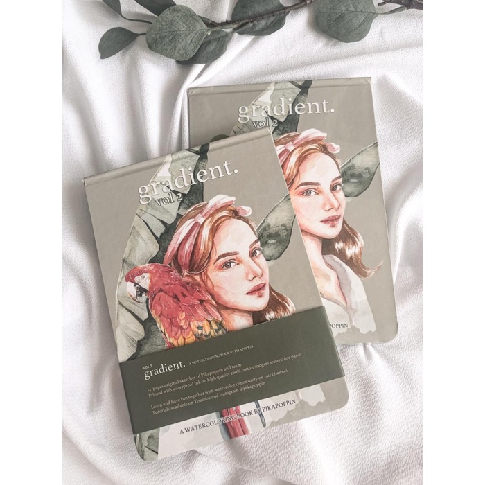 

(BISA COD) Premium Gradient 2 Watercolor Coloring Book by PIKAPOPPIN | Cat Air - Baohong