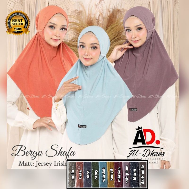 (byshop.id) Bergo Shafa Al-dhans | aldhans hijab | bergo maryam jersey
