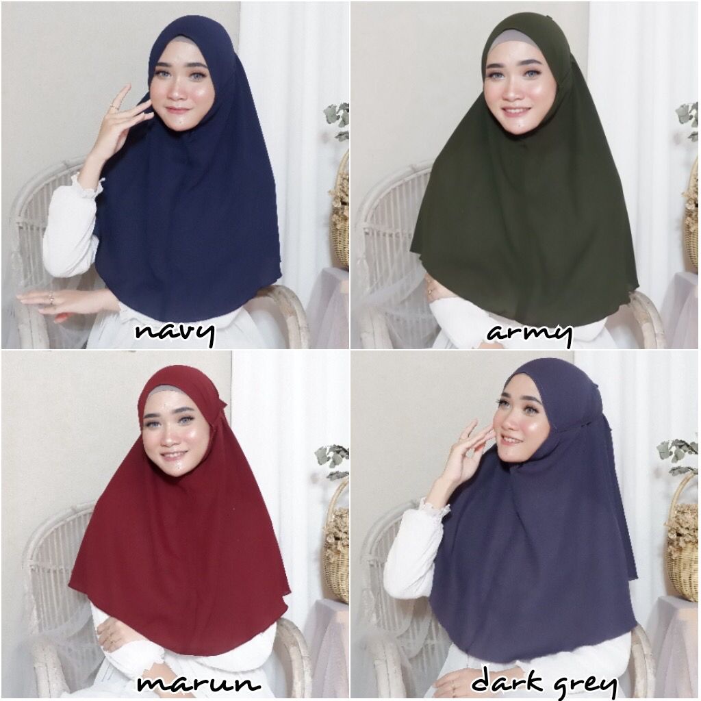 Hijab Bergo Maryam Diamond  Kerudung Khimar Tali Premium