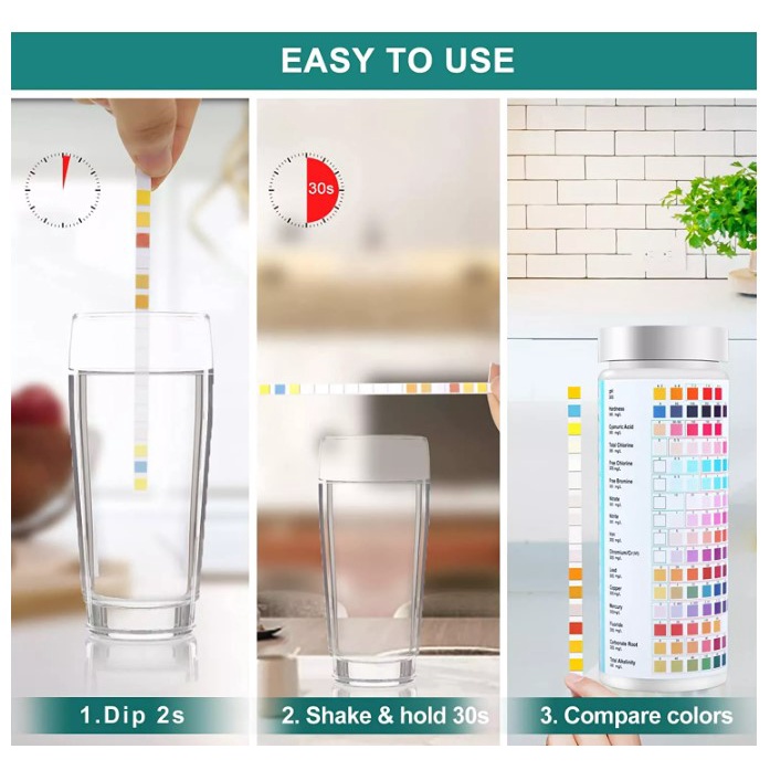 50pcs Strip Alat Uji Cek Tes Kualitas Air Minum 16 In 1 Tes Water Test