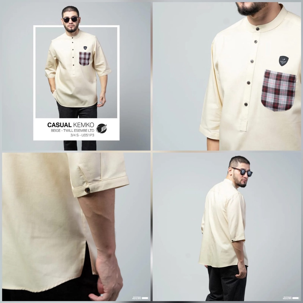 SAMASE Casual Flannel Kemko U-051P Kemeja Koko Original