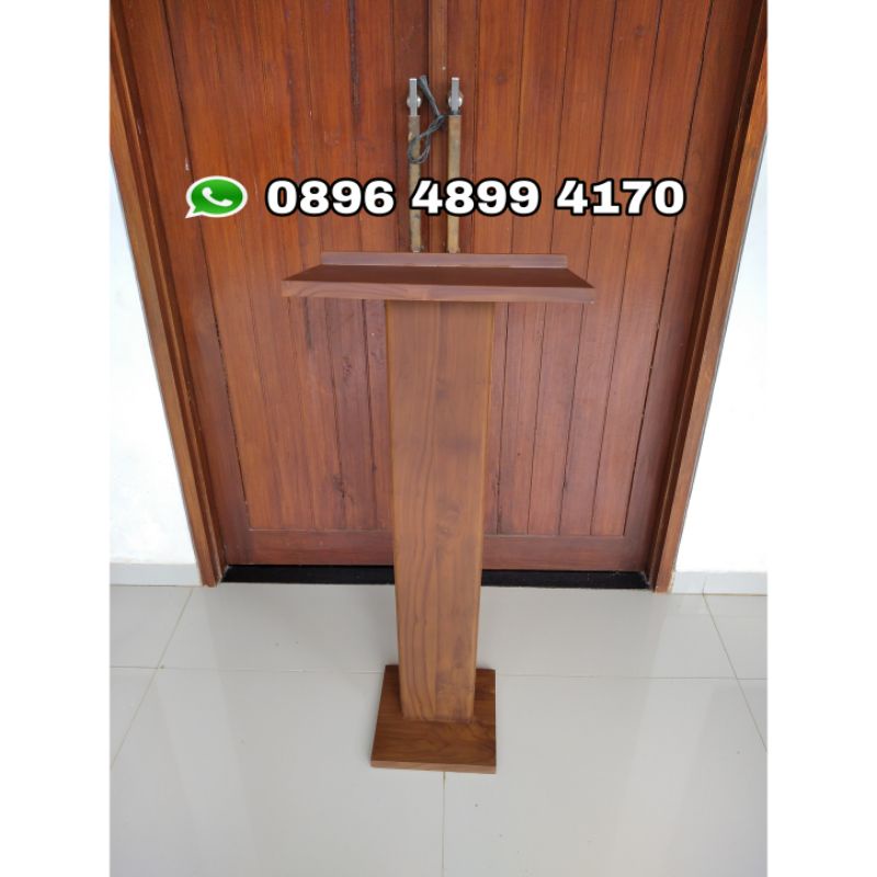 podium pidato kayu jati finishing mimbar podium jati