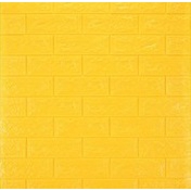 FYGALERY HL0063 Wallpaper Dinding Foam Batu Bata 3D Sticker Wall Decoration Dekorasi Rumah Murah-Kuning