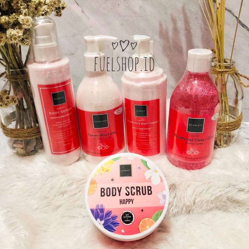 NEW PRODUK Scarlett Whitening Happy Body Care Paket lengkap (ORIGINAL 100%)