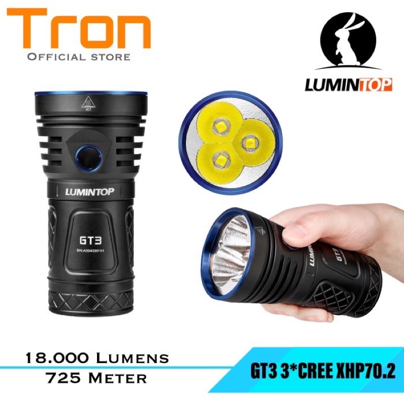 Lumintop GT3 Flashlight Senter LED 3xCree XHP70.2 18000 Lumens