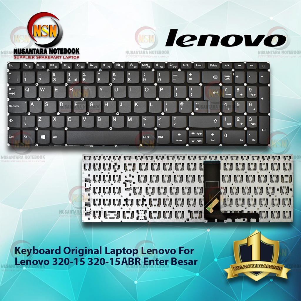 Keyboard Original For Lenovo IdeaPad 320-15 320-15IKB Enter Besar