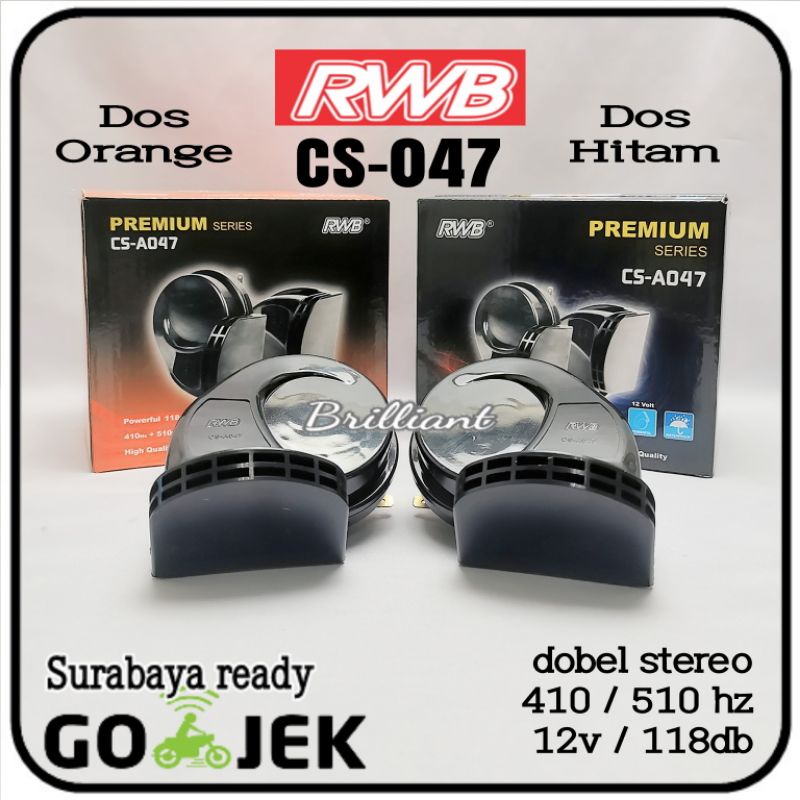 Klakson Dobel Keong 12v - RWB - Type 047 Waterproof