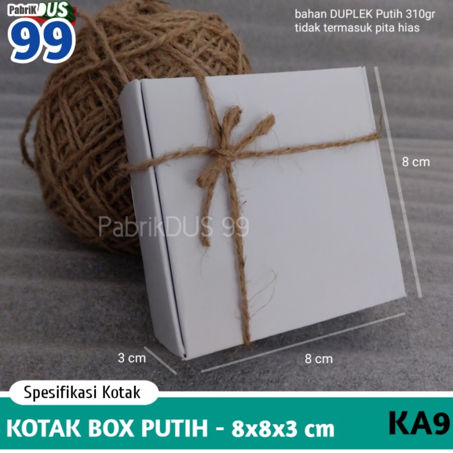 

ISI 36 BIJI kotak kado murah putih 8x8 ka9 | kardus box dus souvenir aksesoris