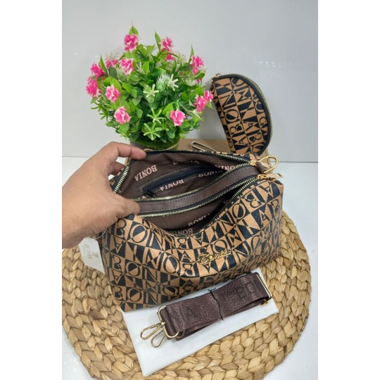 PROMO!!!TAS SELEMPANG BANIA TALI BISBAN TEBAL free POUCH SIZE 26X15CM