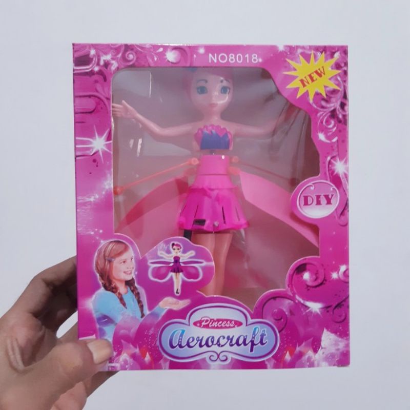 Mainan Peri Terbang Sensor - Helikopter Barbie Baterai Anak Perempuan