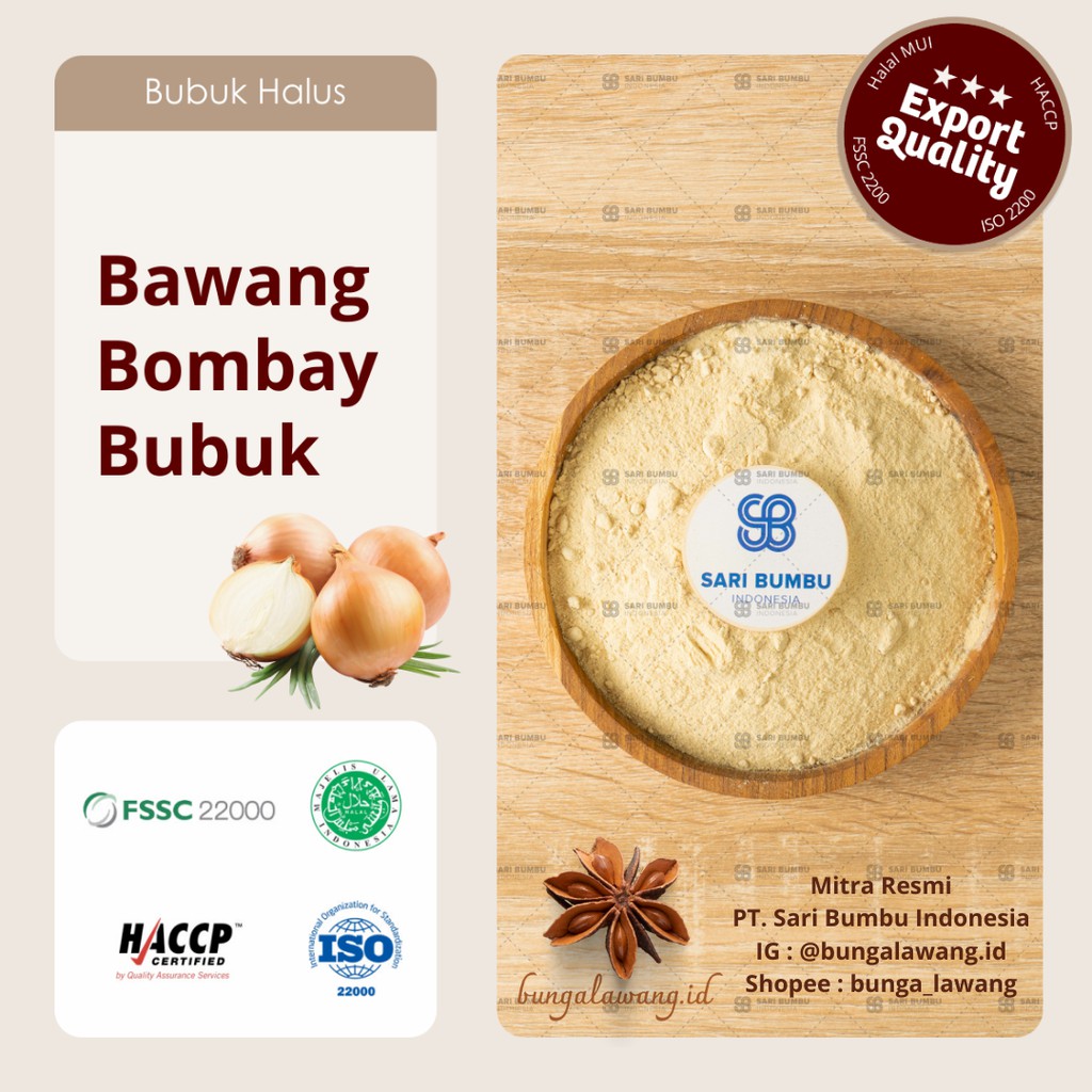 

Bawang Bombay Bubuk / Onion Powder Export Quality