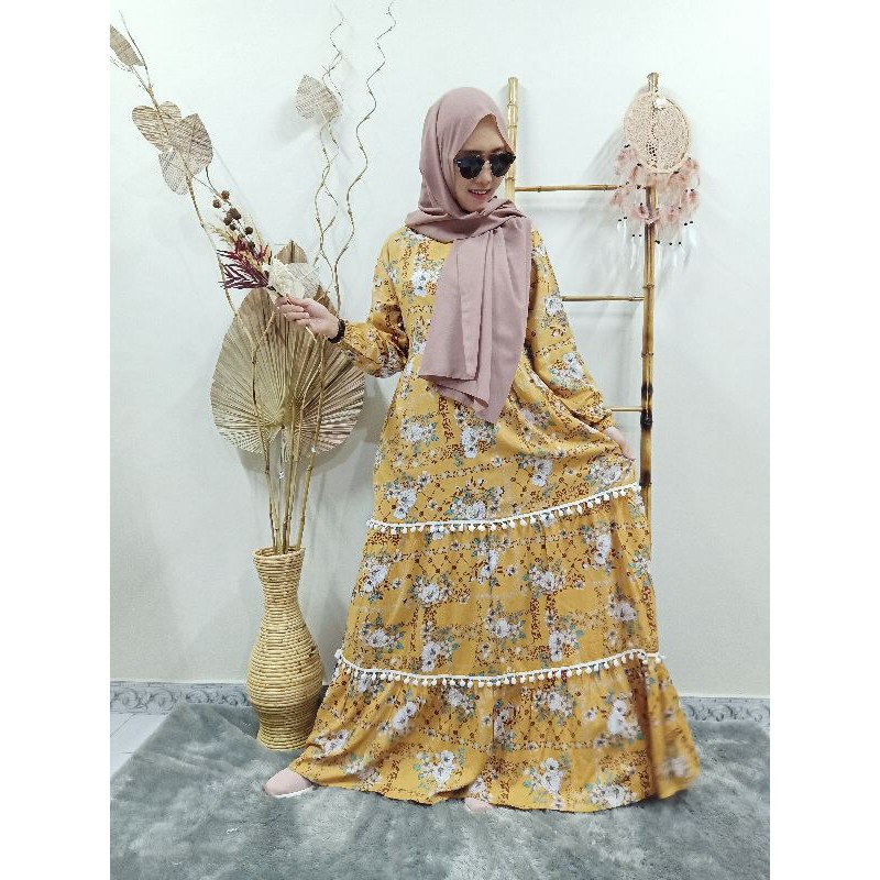 GAMIS BUNGA KATUN RAYON REMPEL WIRU DRESS MURAH BUSUI BAJU PREMIUM GROSIR  | MOTIF BUNGA