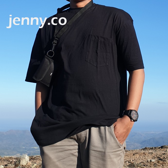 UNISEX OVERSIZED TEE / BLACK LIGHTWEIGHT KAOS POLOS OVERSIZE HITAM POCKET