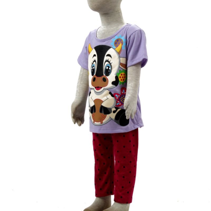 Setelan legging anak motif girl