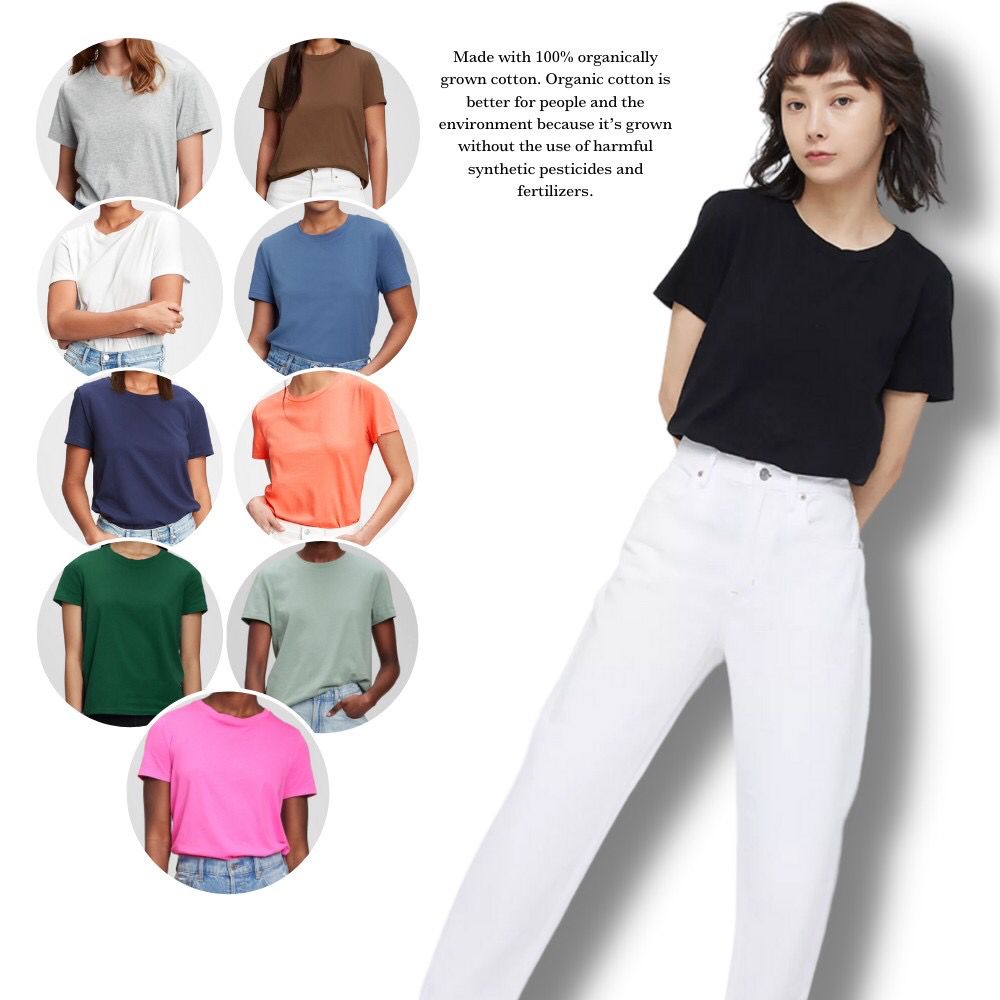 Atasan Kaos Wanita Lengan Pendek (GPT333 ORGANIC VGT TEE)2-1