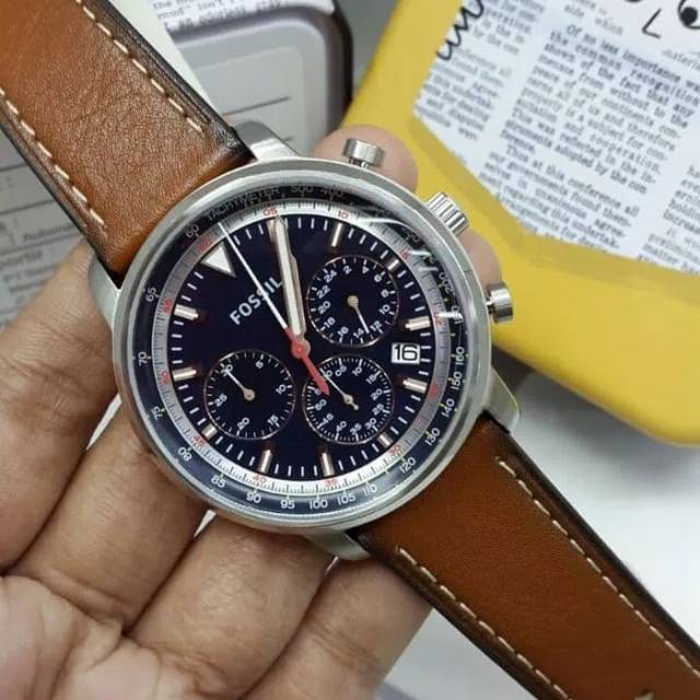 Jam Tangan Pria Fossil FS 5414 Leather Kulit Original Murah