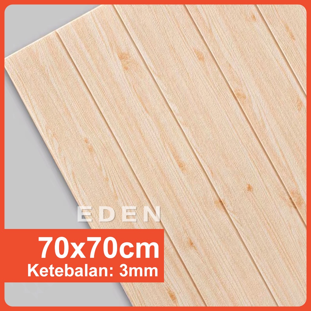 Wallpaper Dinding Foam Motif Kayu 3D serat kayu Stiker-EDEN_BY-5