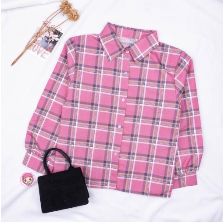 SF - Oversize Kemeja Oslin | Kemeja Oversize Wanita - Kemeja Korea - Kemeja Wanita Murah-KTK PINK NEA