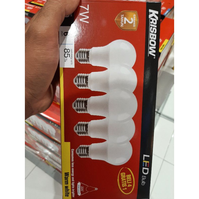 lampu bohlam LED KRISBOW BULB 3-11 watt paket isi 5 MURAH GARANSI