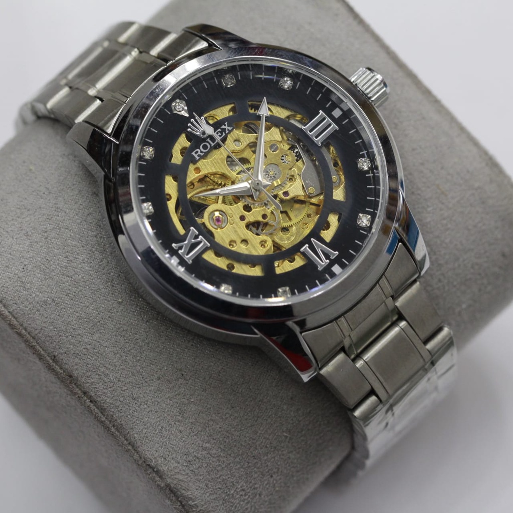 JAM TANGAN PRIA ROLEX SKELETON AUTOMATIC STAINLESS STELL/(SUPER PREMIUM) JAM TANGAN ROLEX AUTOMATIC OTOMATIS JAM ROLEX PRIA/JAM TANGAN PRIA AUTOMATIC TERBARU DAN TERLARIS