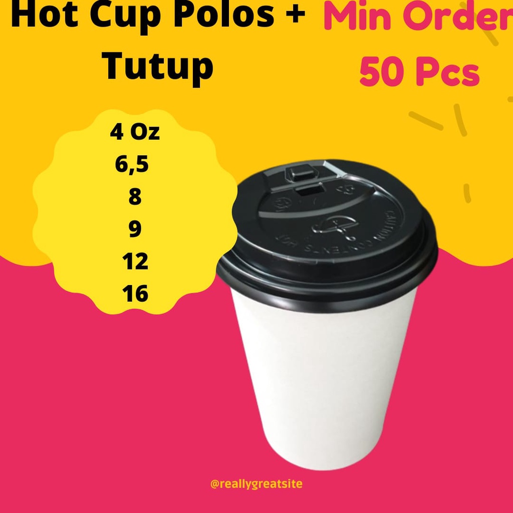 Jual Tempat Gelas Cangkir Mug Paper Hot Cup Plus Tutup Kopi Teh Plastik